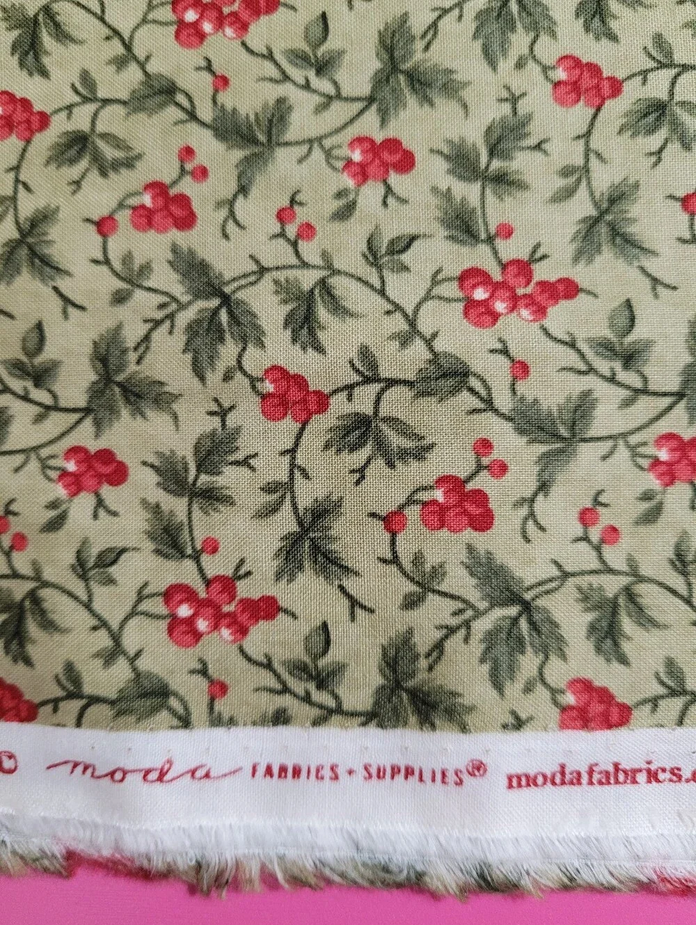 Poinsettia Plaza By 3 Stitches Cotton Sewing Fabric Stock#44294 (1017)